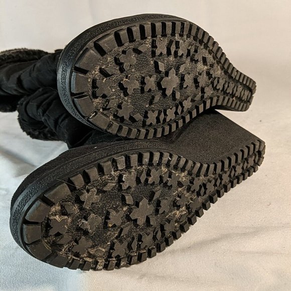 Aldo Faux Suede Black Winter Boots Heel Platform Wedge Grip Tread Women's 9.5 40 - Picture 11 of 11